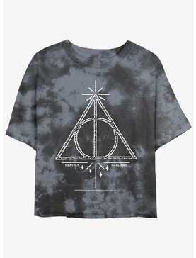 Harry Potter Deathly Hallows Symbol Womens Tie-Dye Crop T-Shirt, , hi-res