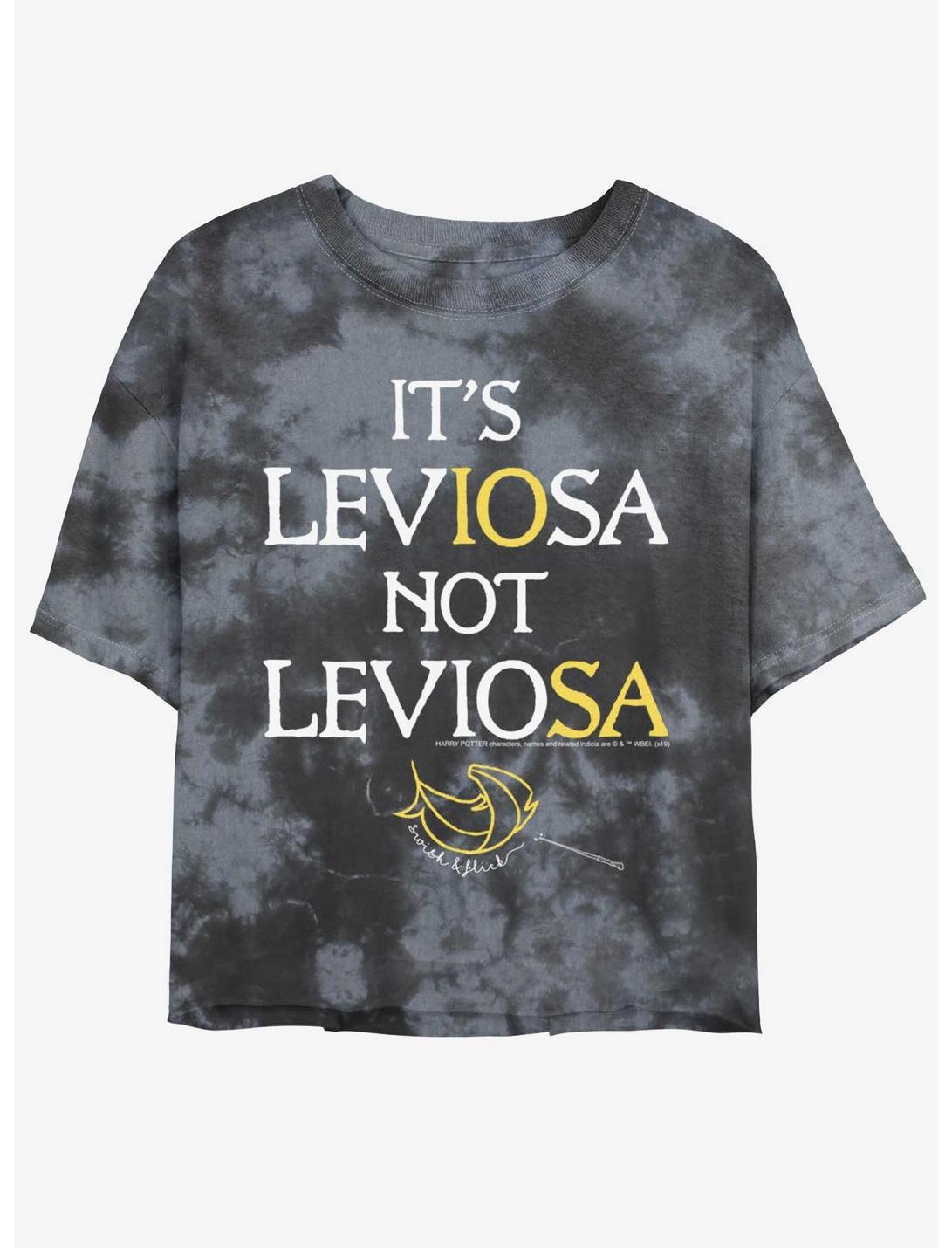 Harry Potter Leviosa Womens Tie-Dye Crop T-Shirt, BLKCHAR, hi-res