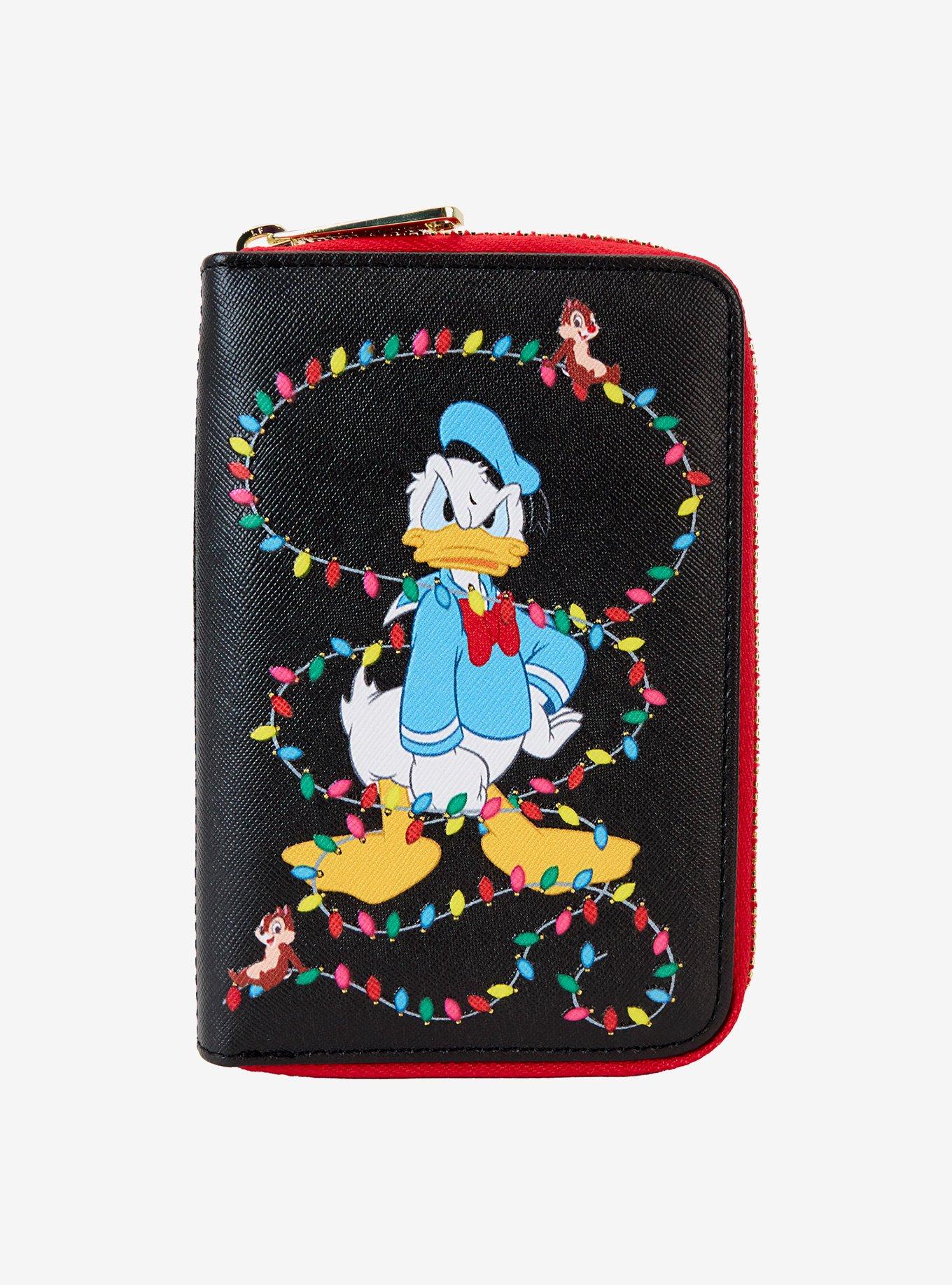 Loungefly Mickey Mouse & Friends Holiday Lights Glow-In-The-Dark Mini Zipper Wallet, , hi-res