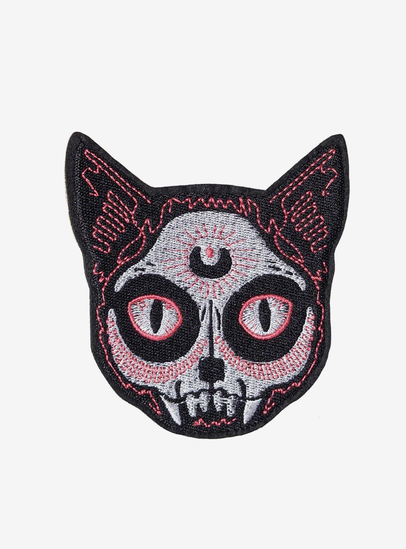 Sugar Skull Cat Patch, , hi-res