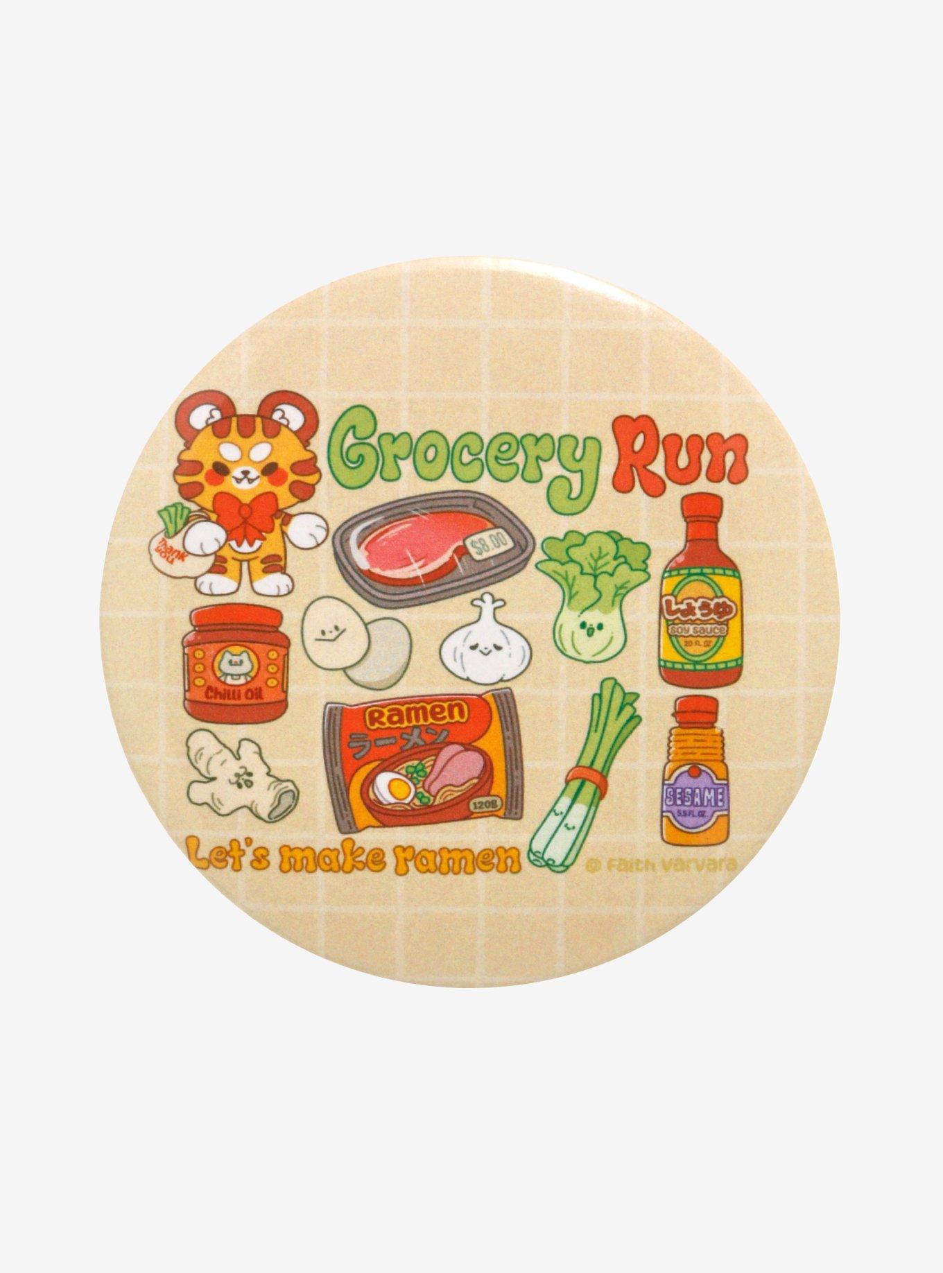 Kawaii Grocery Run 3 Inch Button By Faith Varvara, , hi-res