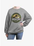 Jurassic Park Park Staff Womens Oversized Sweatshirt, HEATHER GR, hi-res