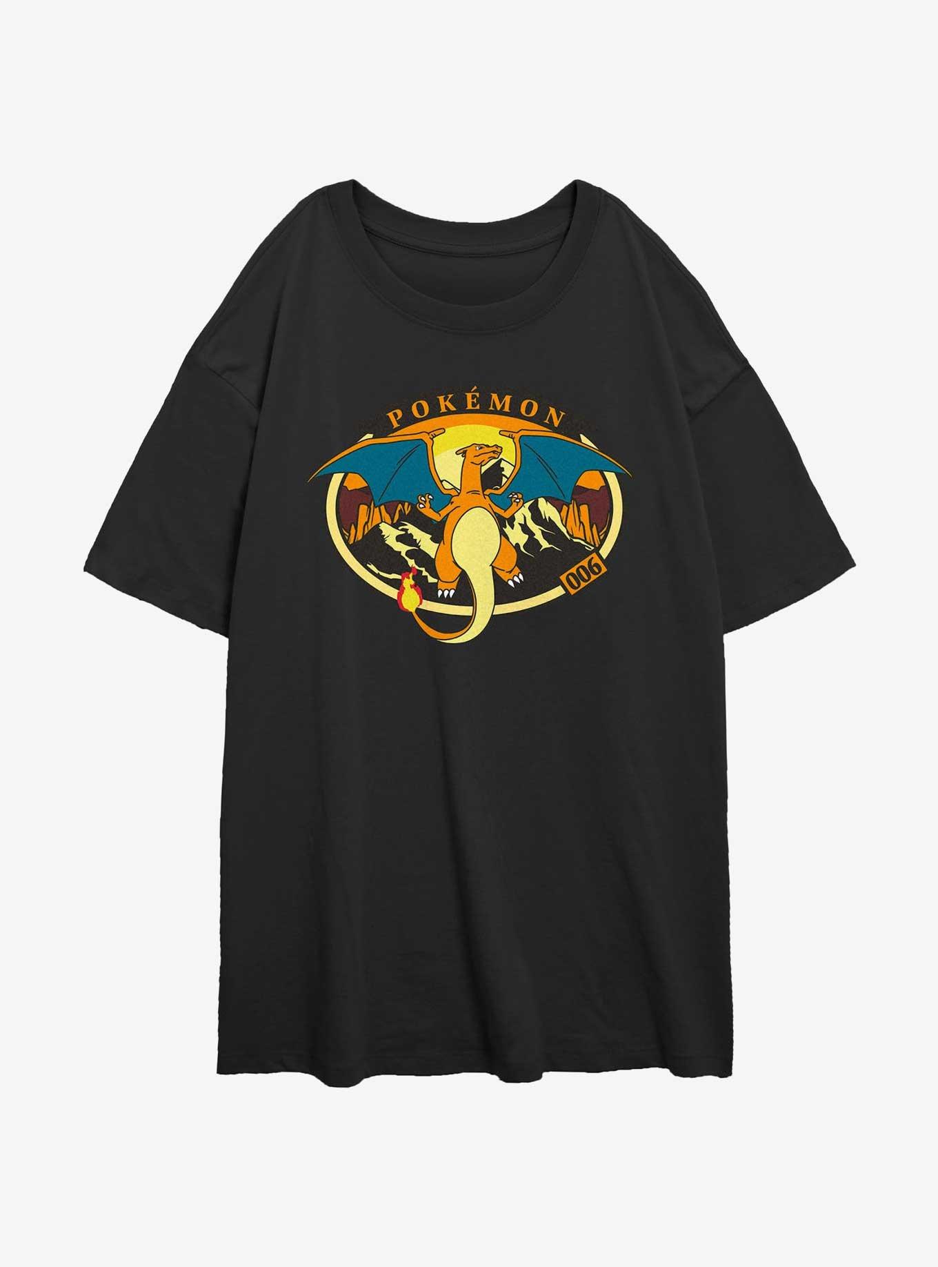 Pokemon Volcano Charizard Womens Oversized T-Shirt