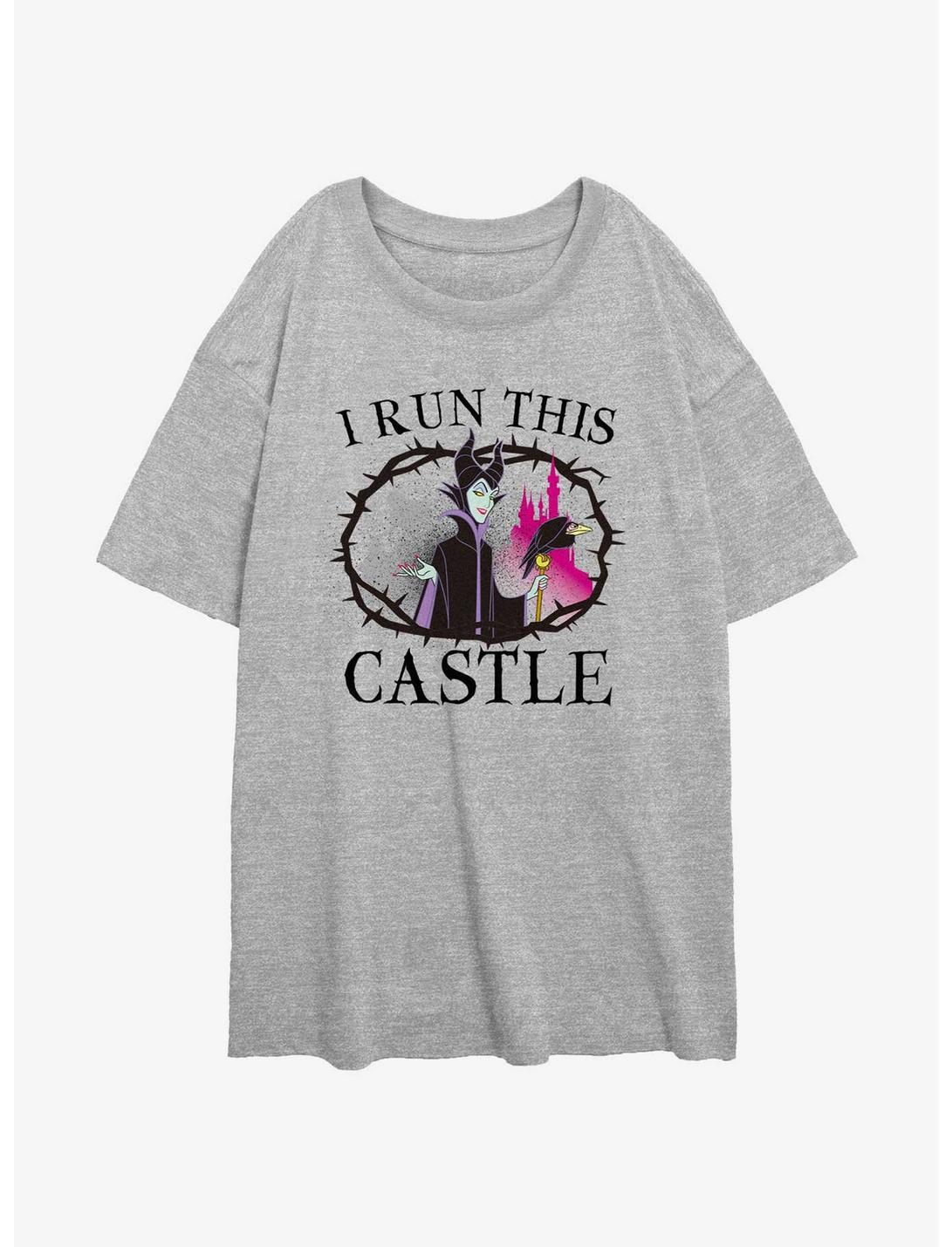 Disney Villains Maleficent I Run This Castle Womens Oversized T-Shirt, ATH HTR, hi-res