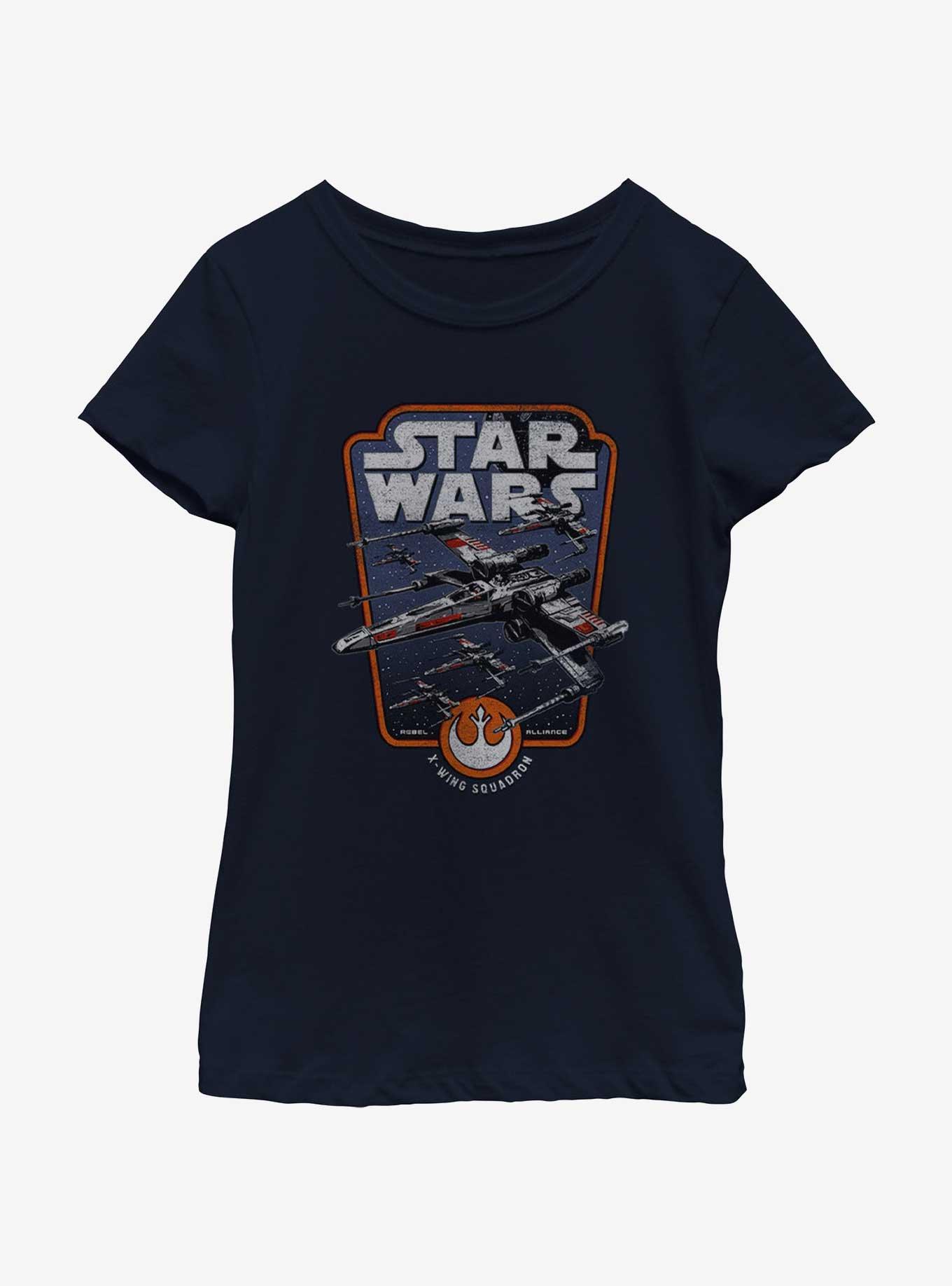 Star Wars Red Squadron Youth Girls T-Shirt, NAVY, hi-res