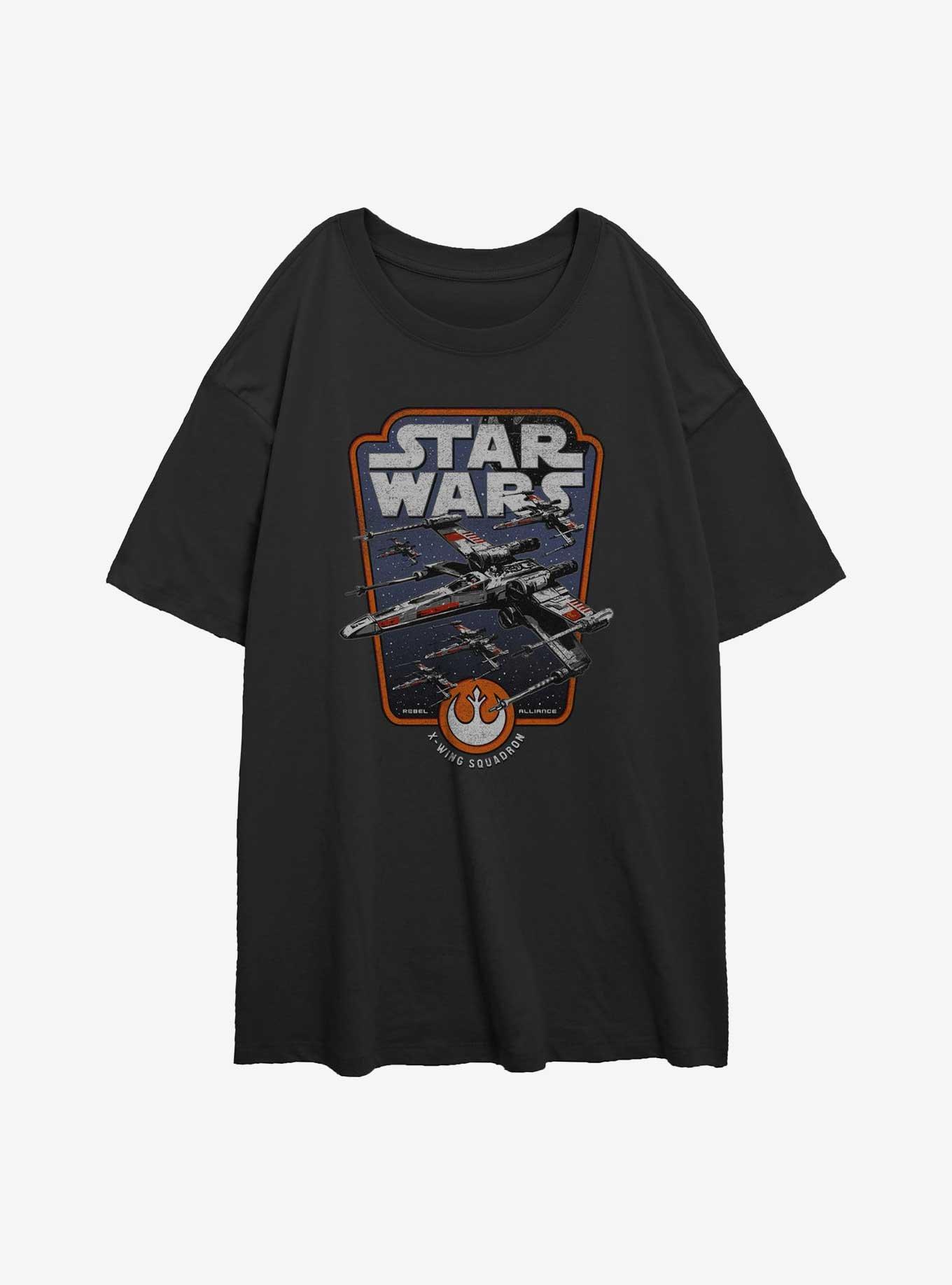 Star Wars Red Squadron Womens Oversized T-Shirt