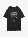 Star Wars Red Squadron Womens Oversized T-Shirt, BLACK, hi-res