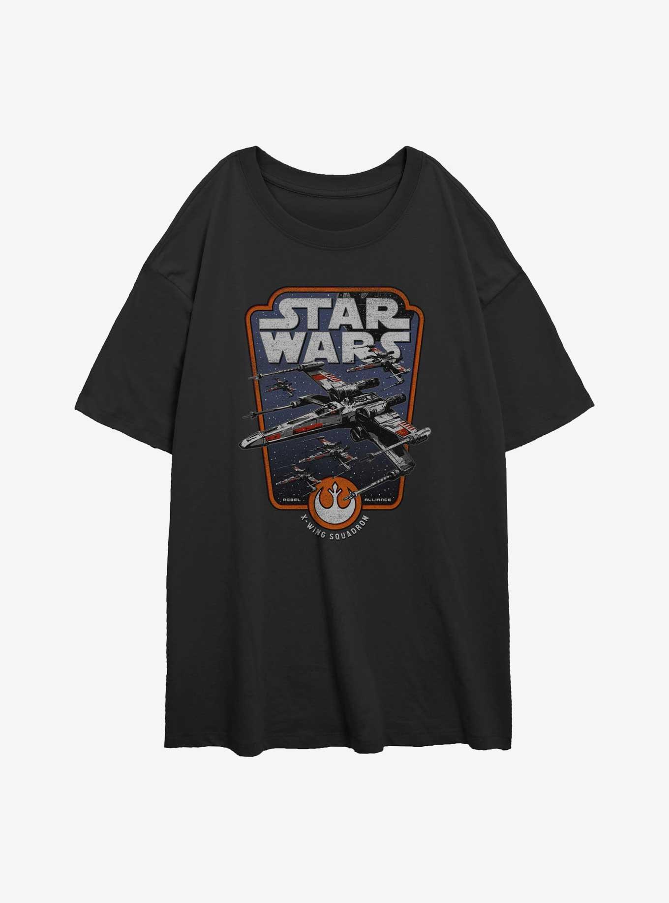 Star Wars Red Squadron Womens Oversized T-Shirt, BLACK, hi-res