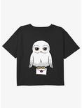 Harry Potter Anime Hedwig Mail Youth Girls Boxy Crop T-Shirt, BLACK, hi-res