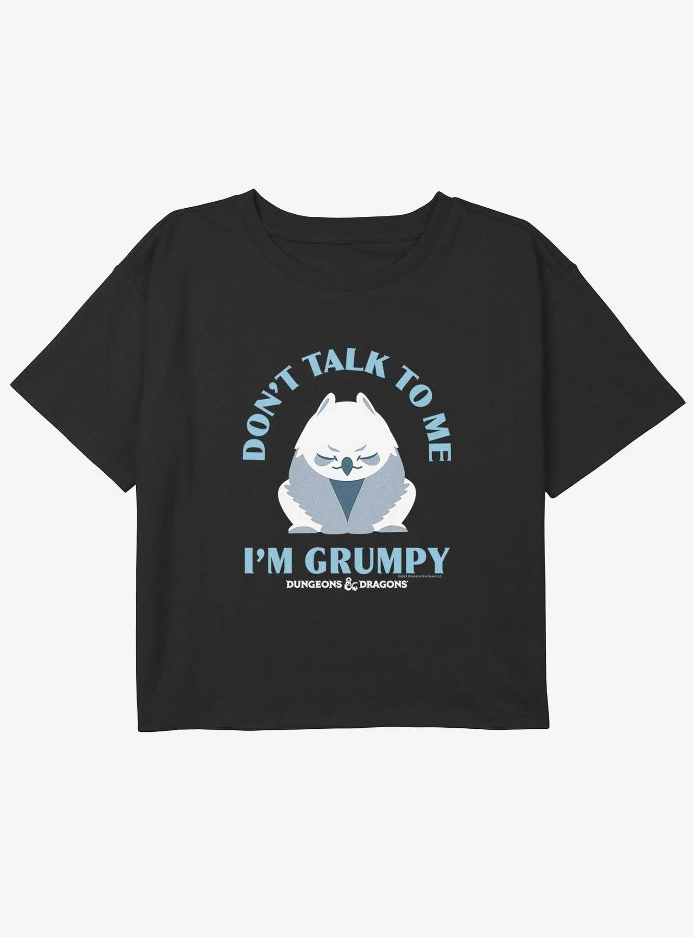 Dungeons & Dragons Grumpy Owlbear Youth Girls Boxy Crop T-Shirt, BLACK, hi-res