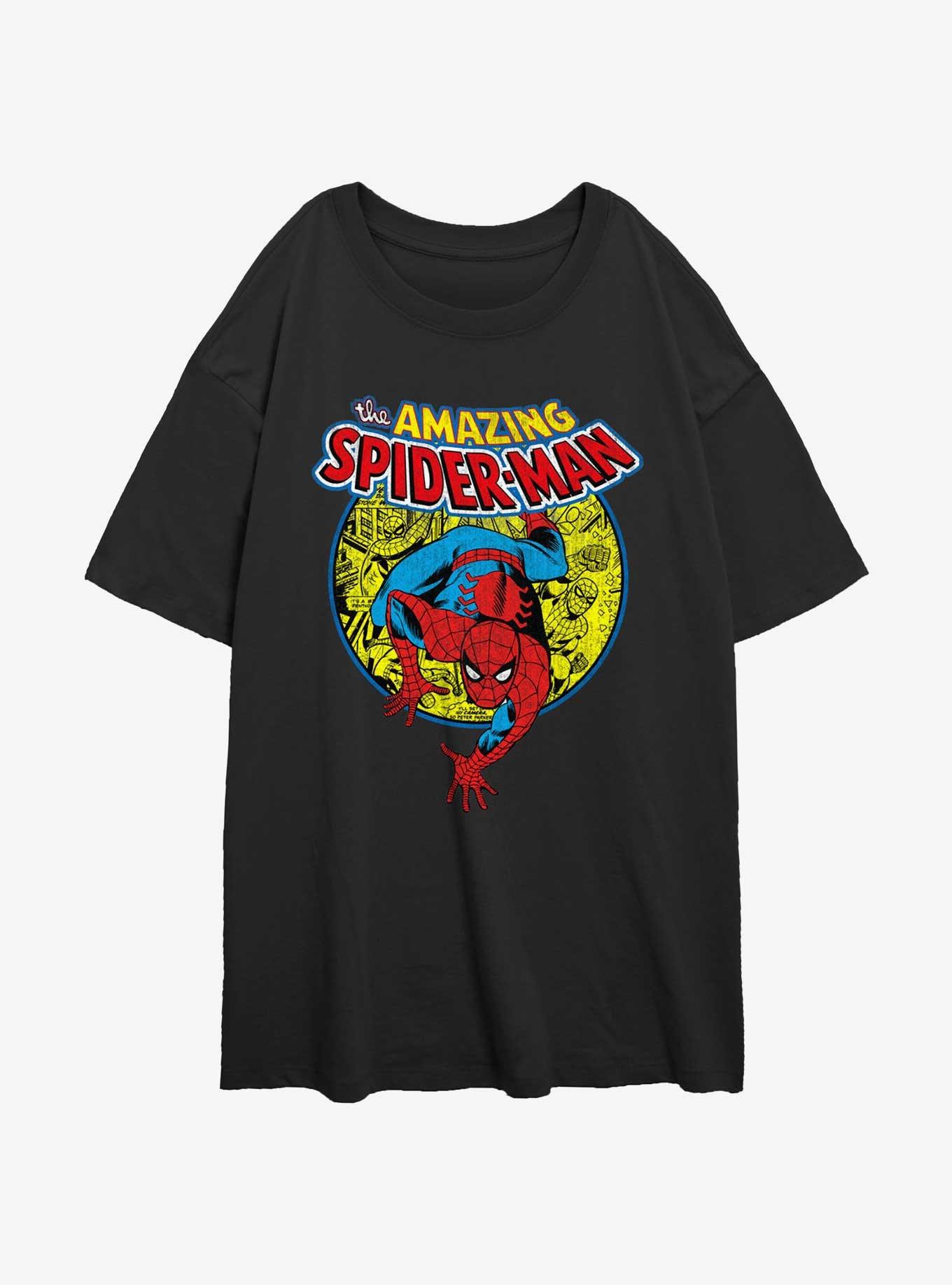 Marvel Spider-Man Urban Hero Womens Oversized T-Shirt, BLACK, hi-res