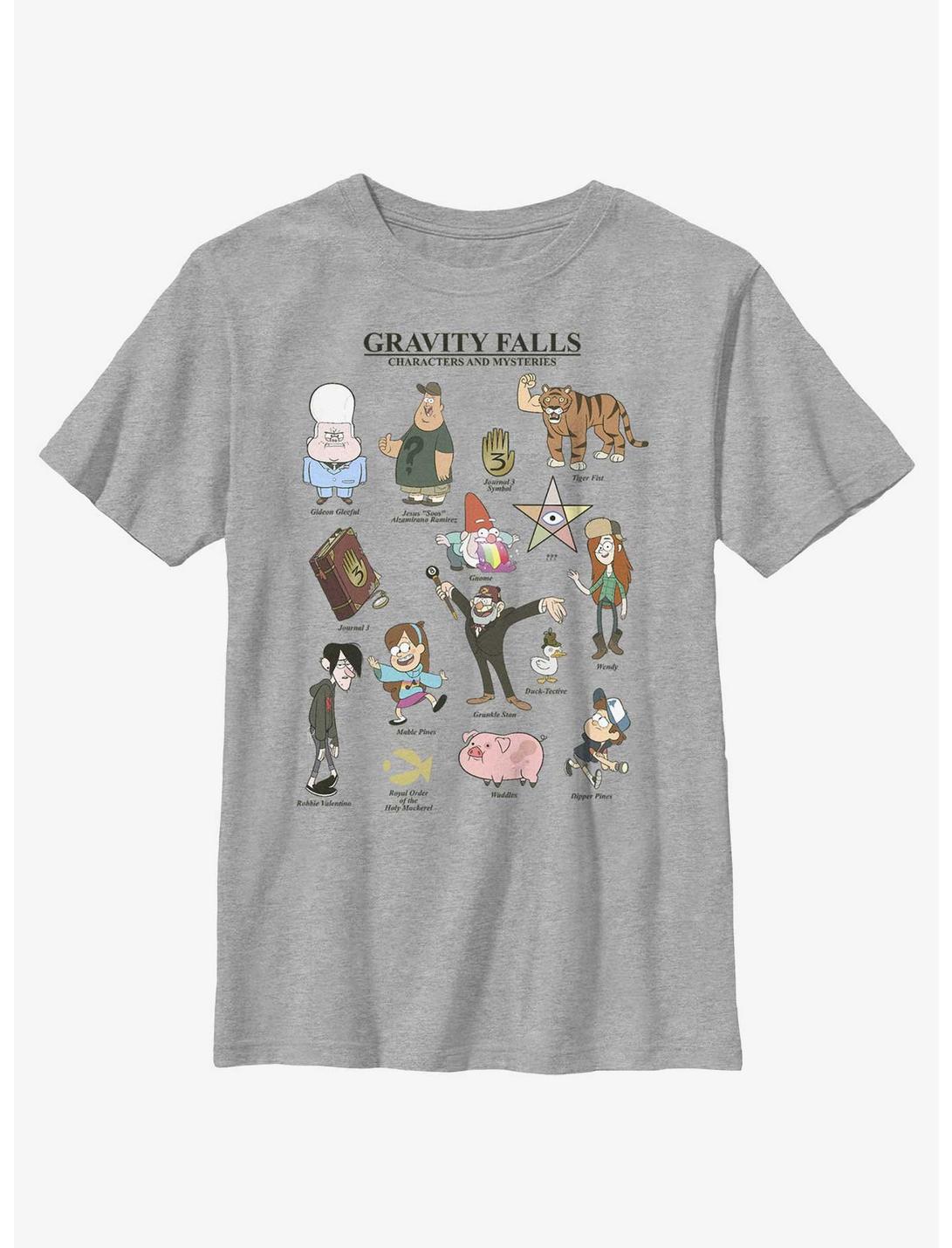 Disney Gravity Falls Characters & Mysteries Youth T-Shirt, ATH HTR, hi-res