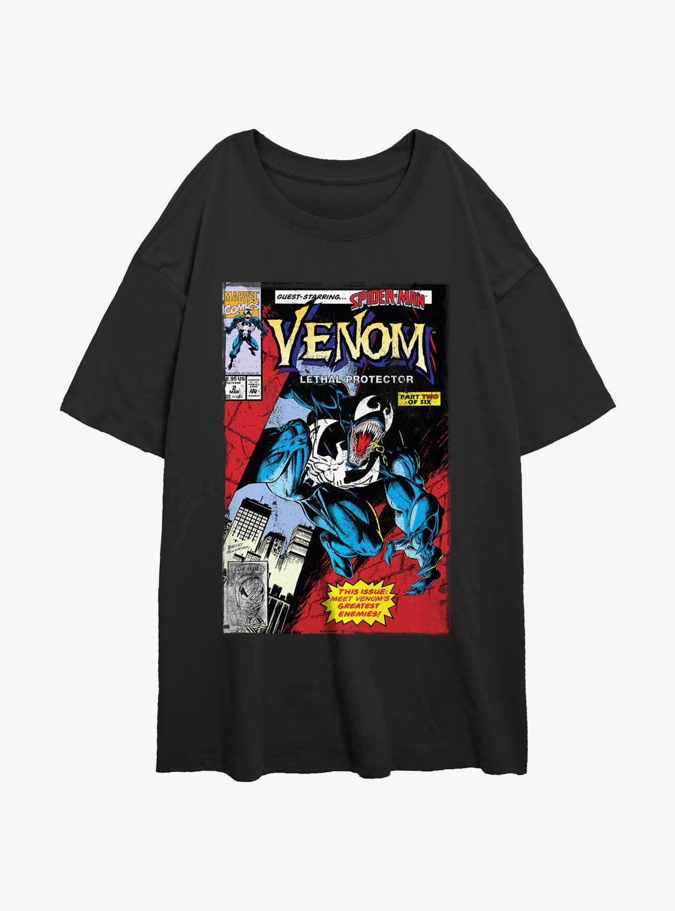 Marvel Spider-Man Venomies Comic Cover Womens Oversized T-Shirt