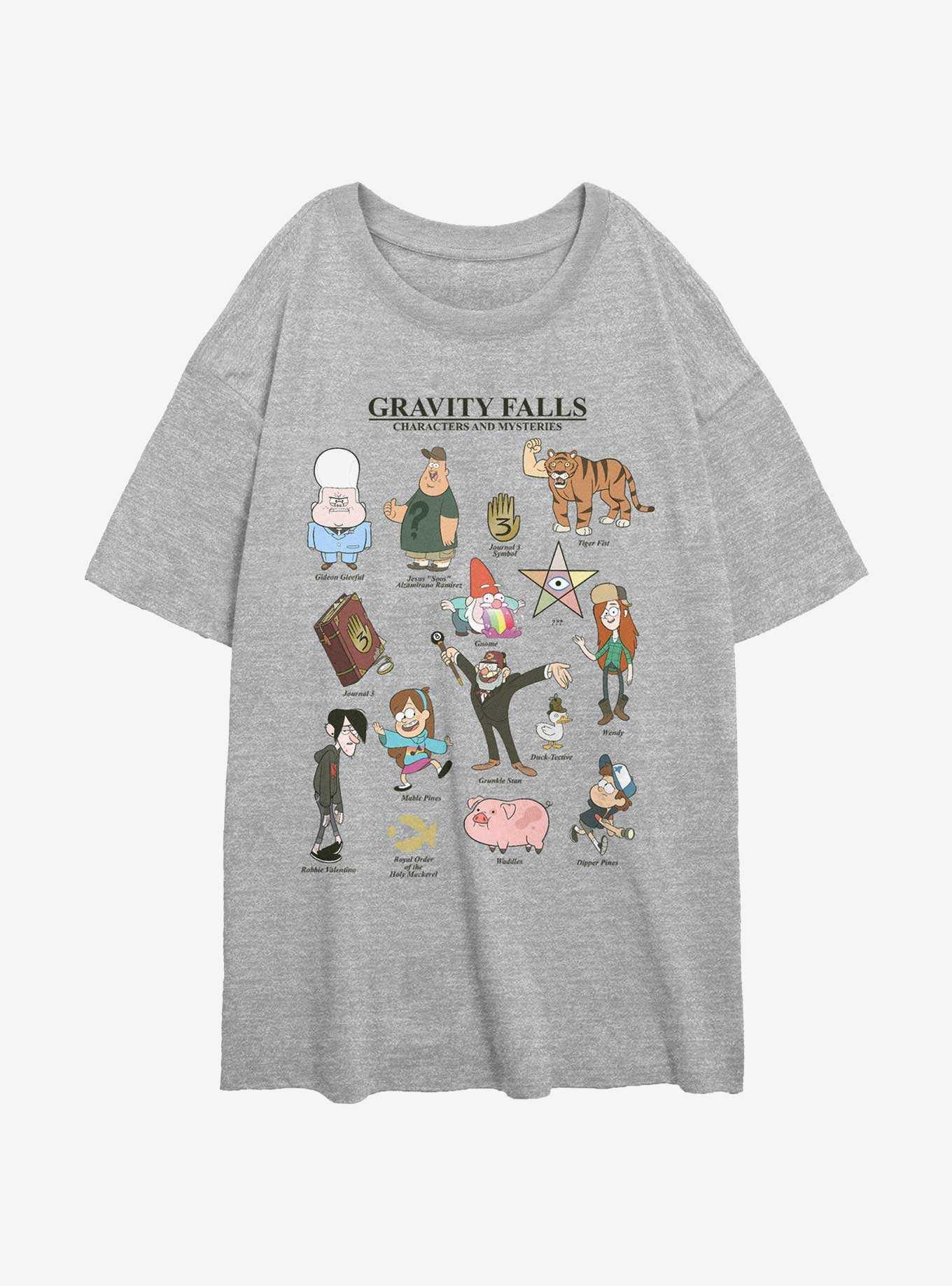Disney Gravity Falls Characters & Mysteries Womens Oversized T-Shirt, , hi-res