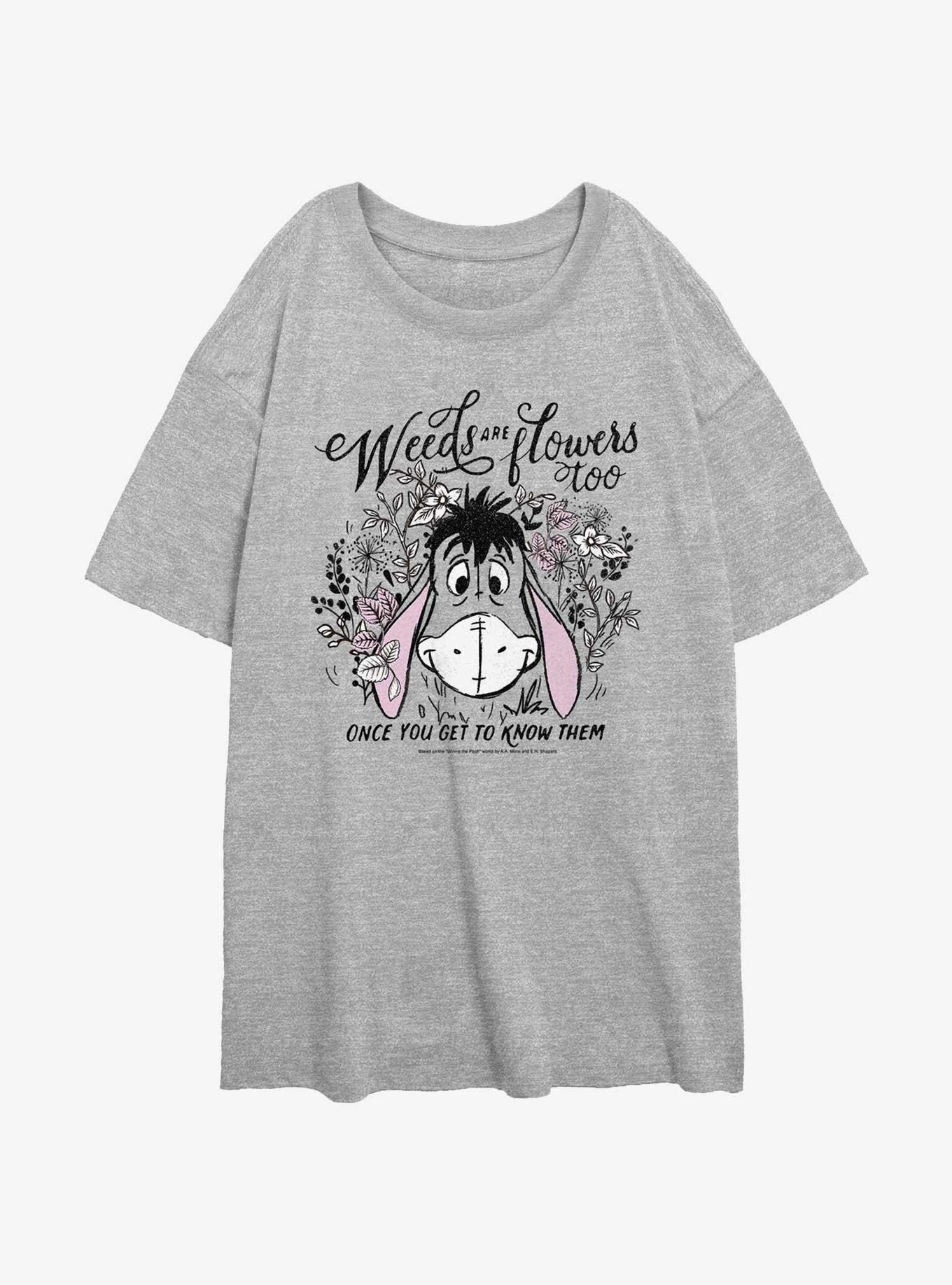 Disney Winnie The Pooh Eeyore Weeds Are Flowers Too Womens Oversized T-Shirt, , hi-res