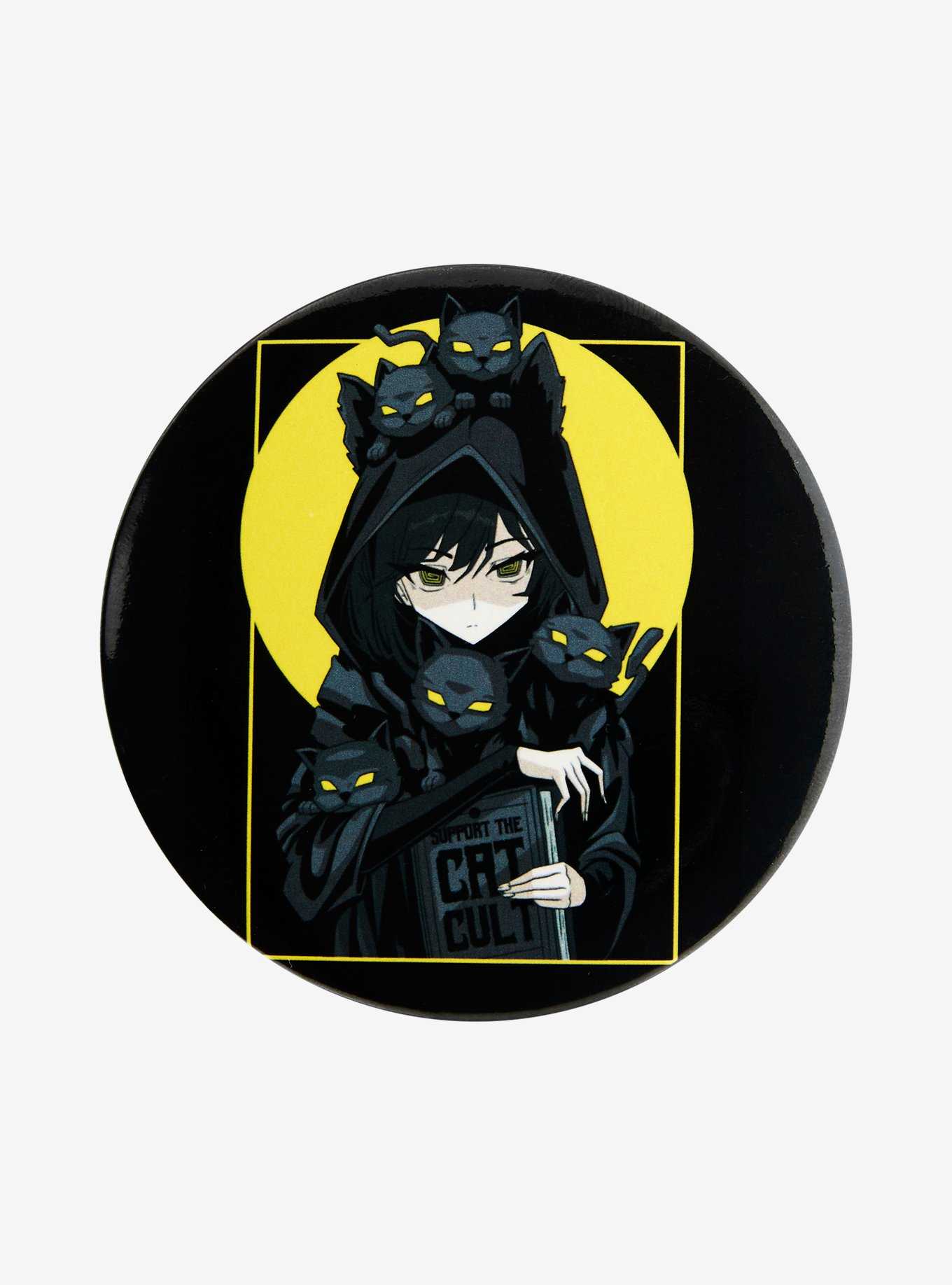 Cat Cult 3 Inch Button By Kawaii Krypt, , hi-res