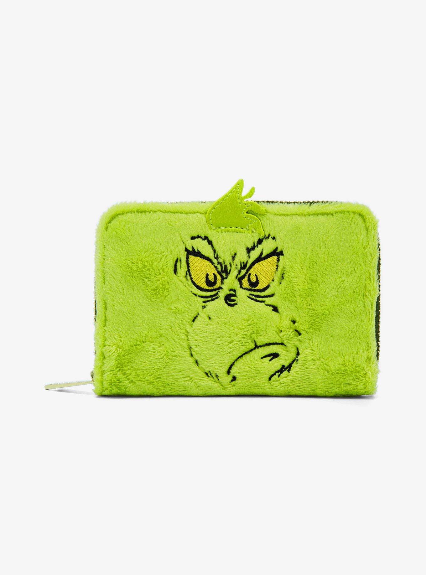 Loungefly How The Grinch Stole Christmas! Glow-In-The-Dark Fuzzy Zipper Wallet, , hi-res