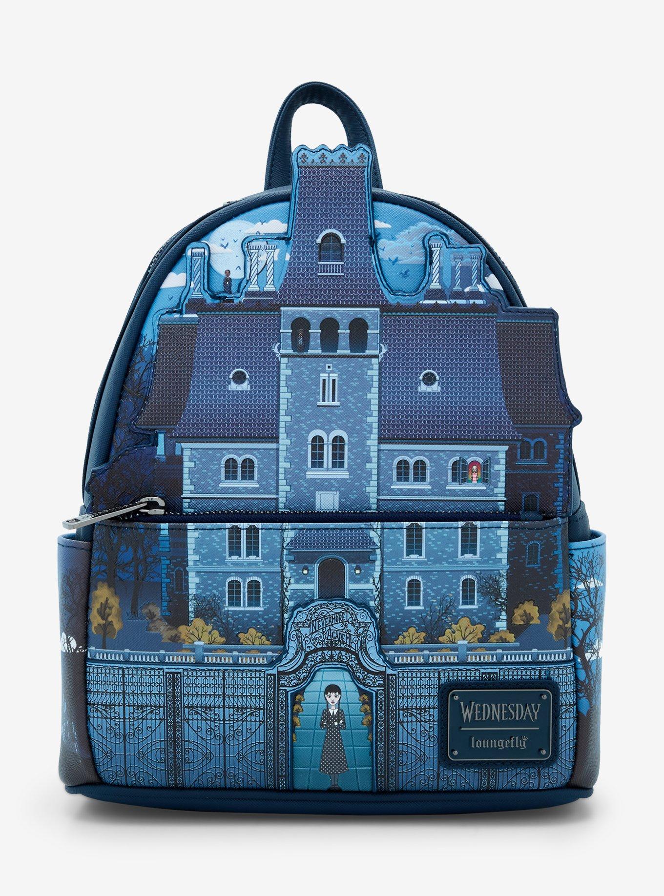 Loungefly Wednesday Nevermore Glow-In-The-Dark Mini Backpack, , hi-res