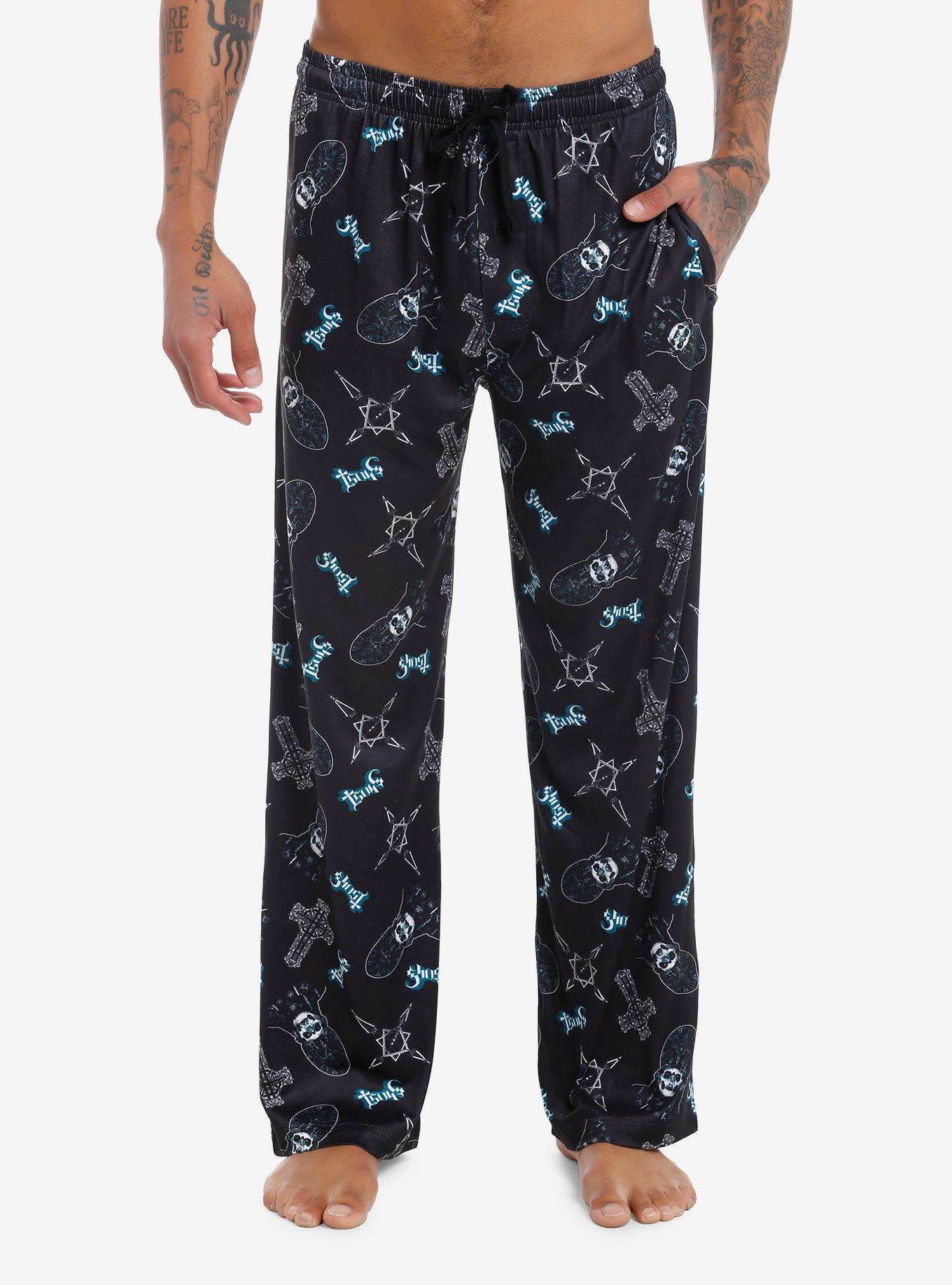 Ghost Icons Pajama Pants, BLACK, hi-res