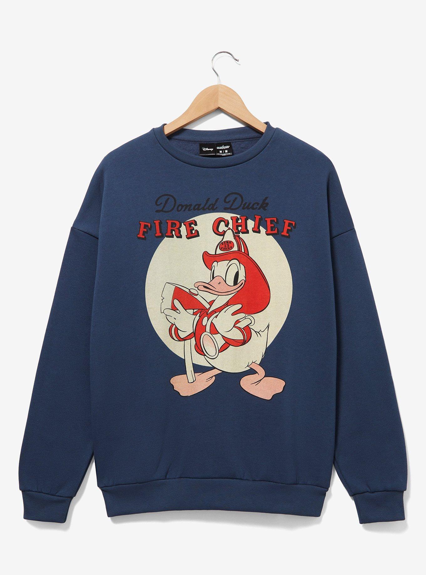 Cakeworthy Disney Donald Duck Fire Chief Crewneck, NAVY, hi-res