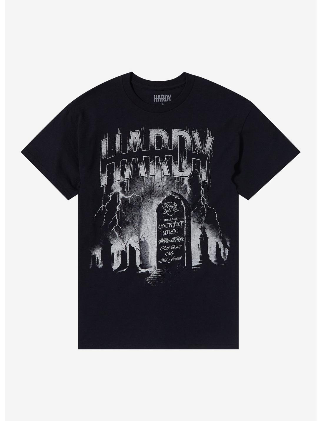 Hardy Here Lies Country Music T-Shirt, BLACK, hi-res