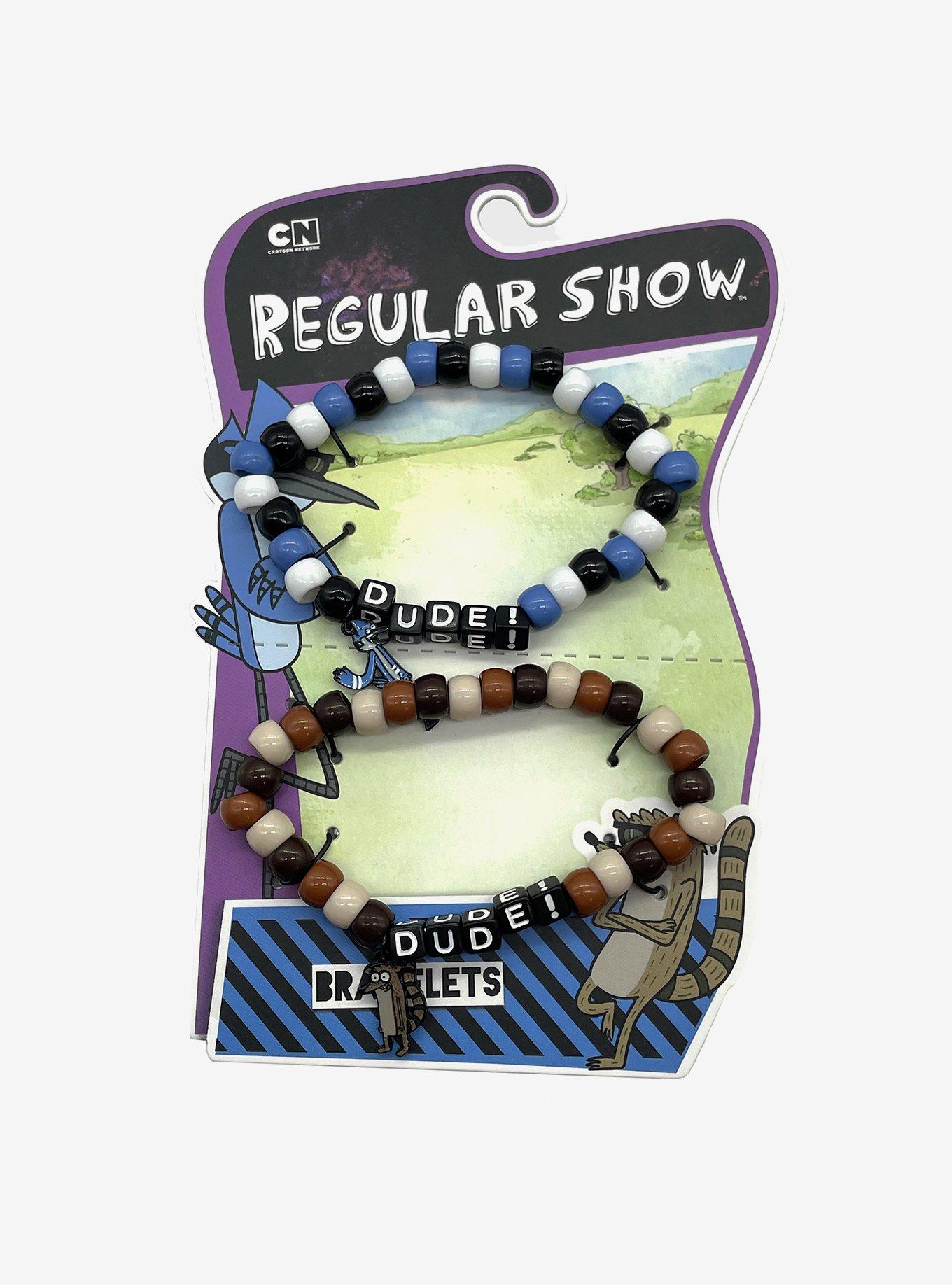 Regular Show Mordecai & Rigby Dude Best Friend Bead Bracelet Set, , hi-res