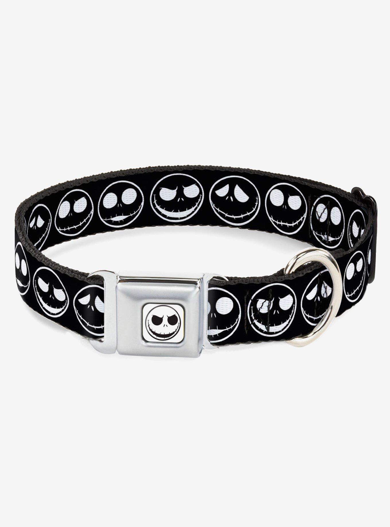 Disney Nightmare Before Christmas Jack Expressions Seatbelt Buckle Dog Collar, BRIGHT WHITE, hi-res