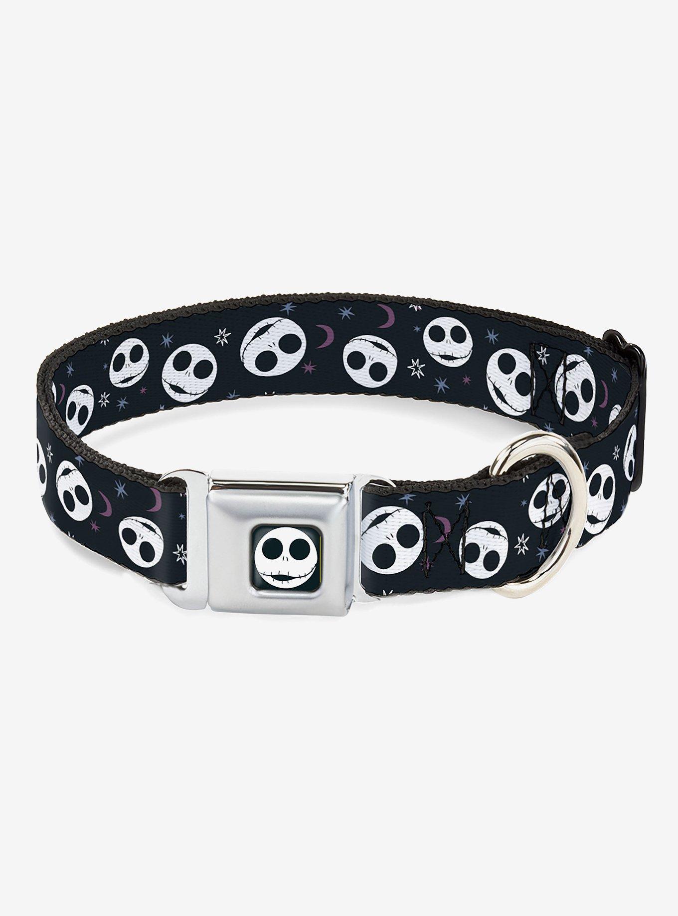 Disney Nightmare Before Christmas Smiling Jack Moon Stars Seatbelt Buckle Dog Collar, , hi-res