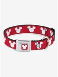 Disney Mickey Mouse Ears Icon Seatbelt Buckle Dog Collar, RED, hi-res