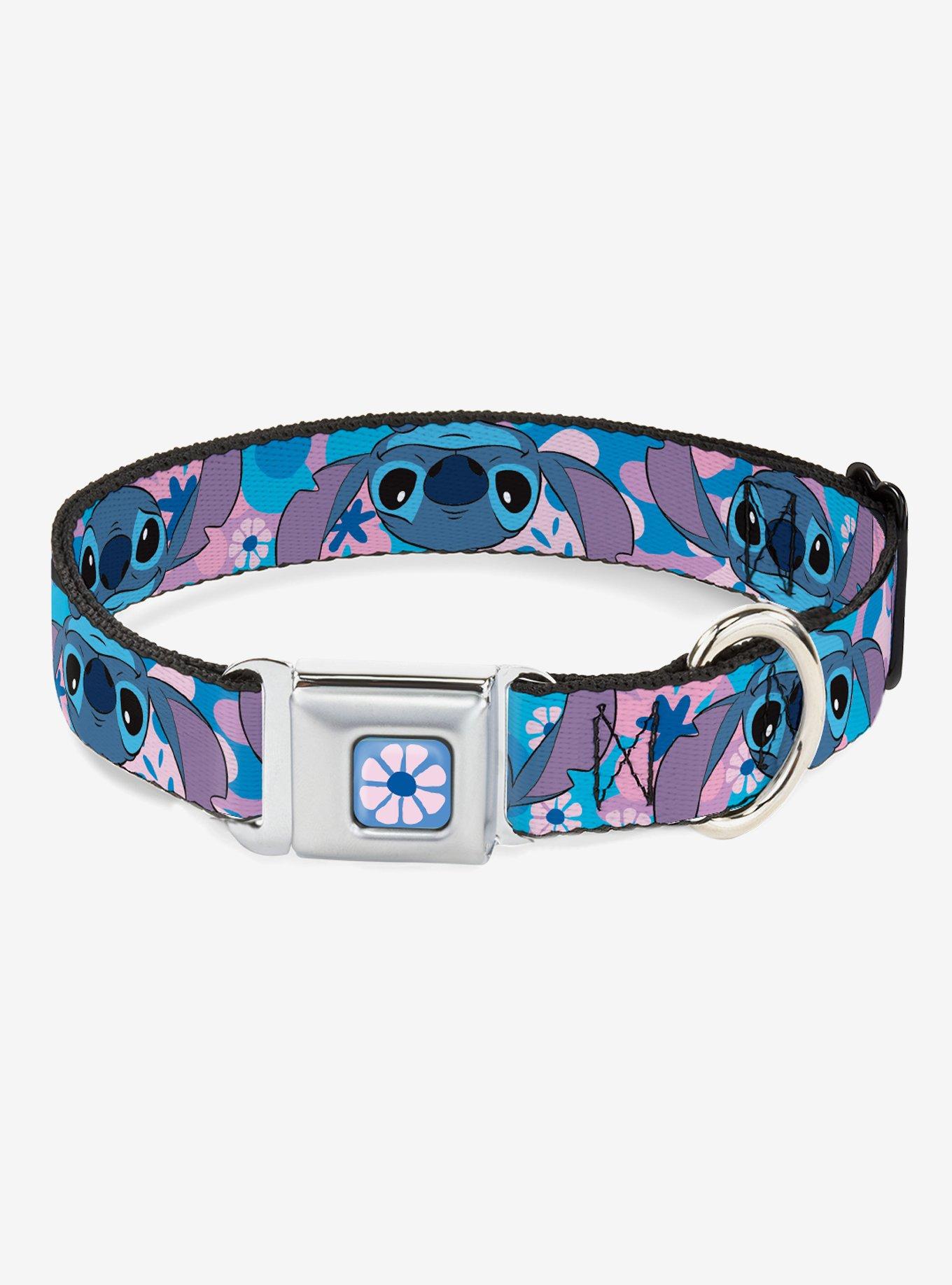 Disney Lilo & Stitch Flip Expressions Close Up Seatbelt Buckle Dog Collar, BLUE, hi-res