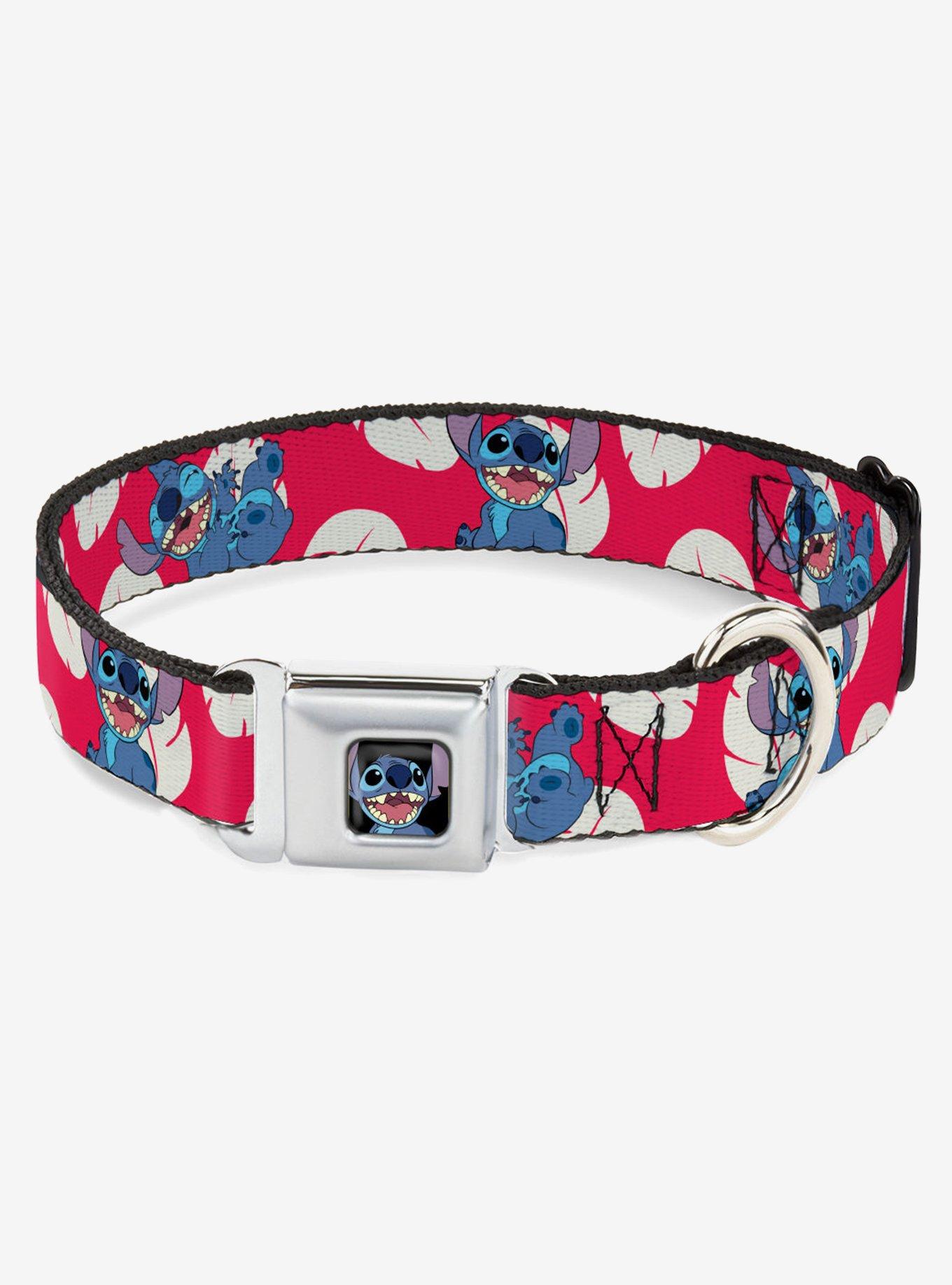 Disney Lilo & Stitch 4 Poses Lilo Dress Leaves Seatbelt Buckle Dog Collar, RED, hi-res