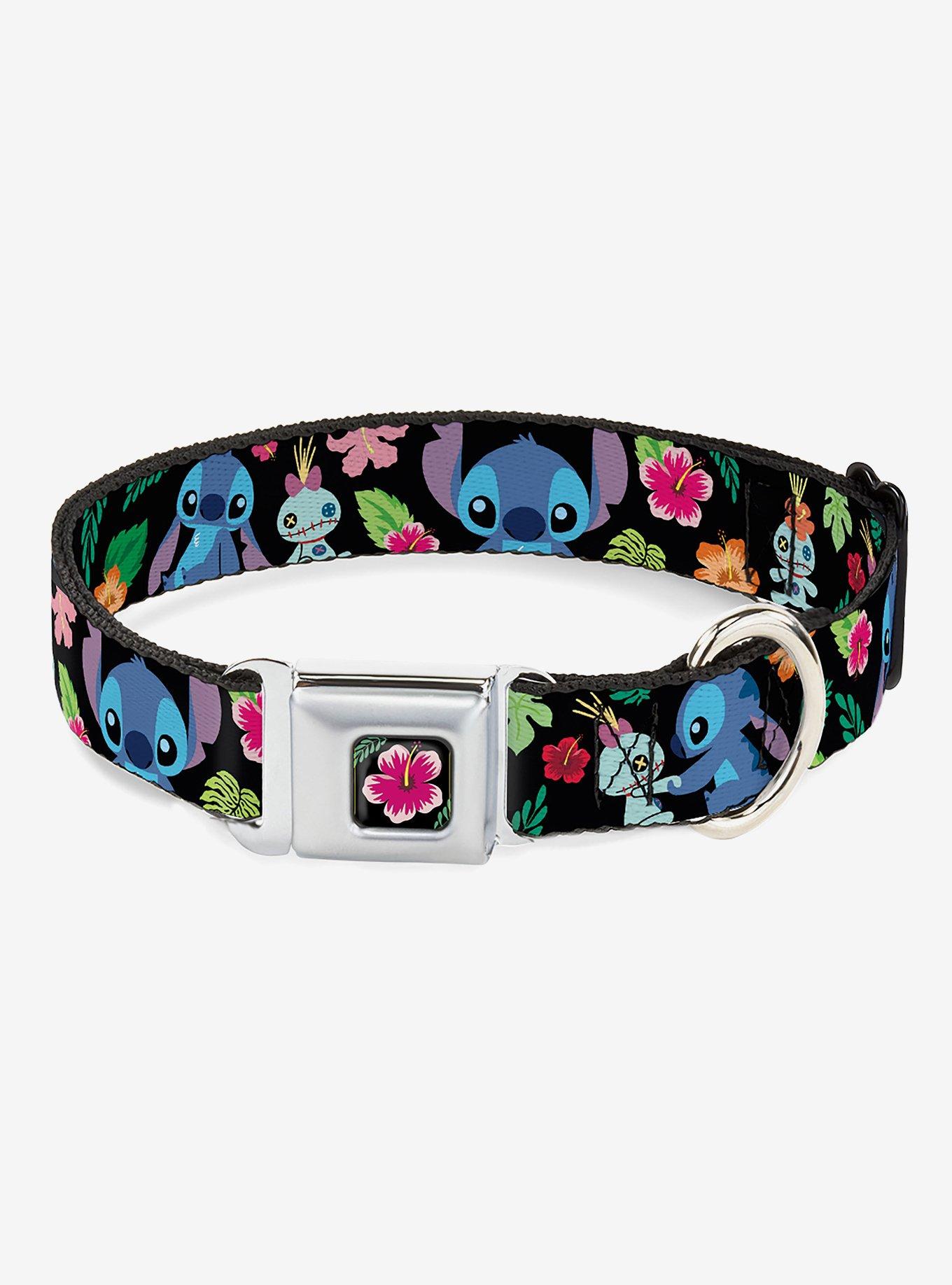 Disney Lilo & Stitch Scrump Poses Tropical Flora Seatbelt Buckle Dog Collar, MULTI, hi-res
