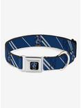 Harry Potter Ravenclaw Crest Stripe Seatbelt Buckle Dog Collar, BLUE, hi-res