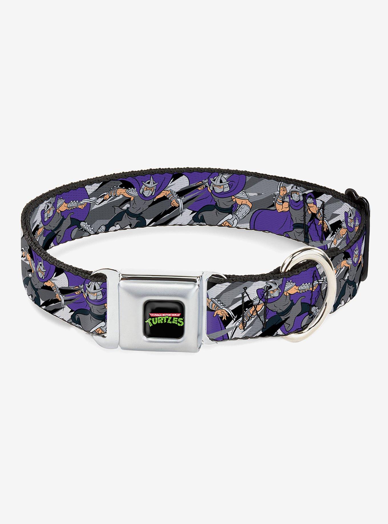 Teenage Mutant Ninja Turtles Shredder Poses Seatbelt Buckle Dog Collar, GREY, hi-res