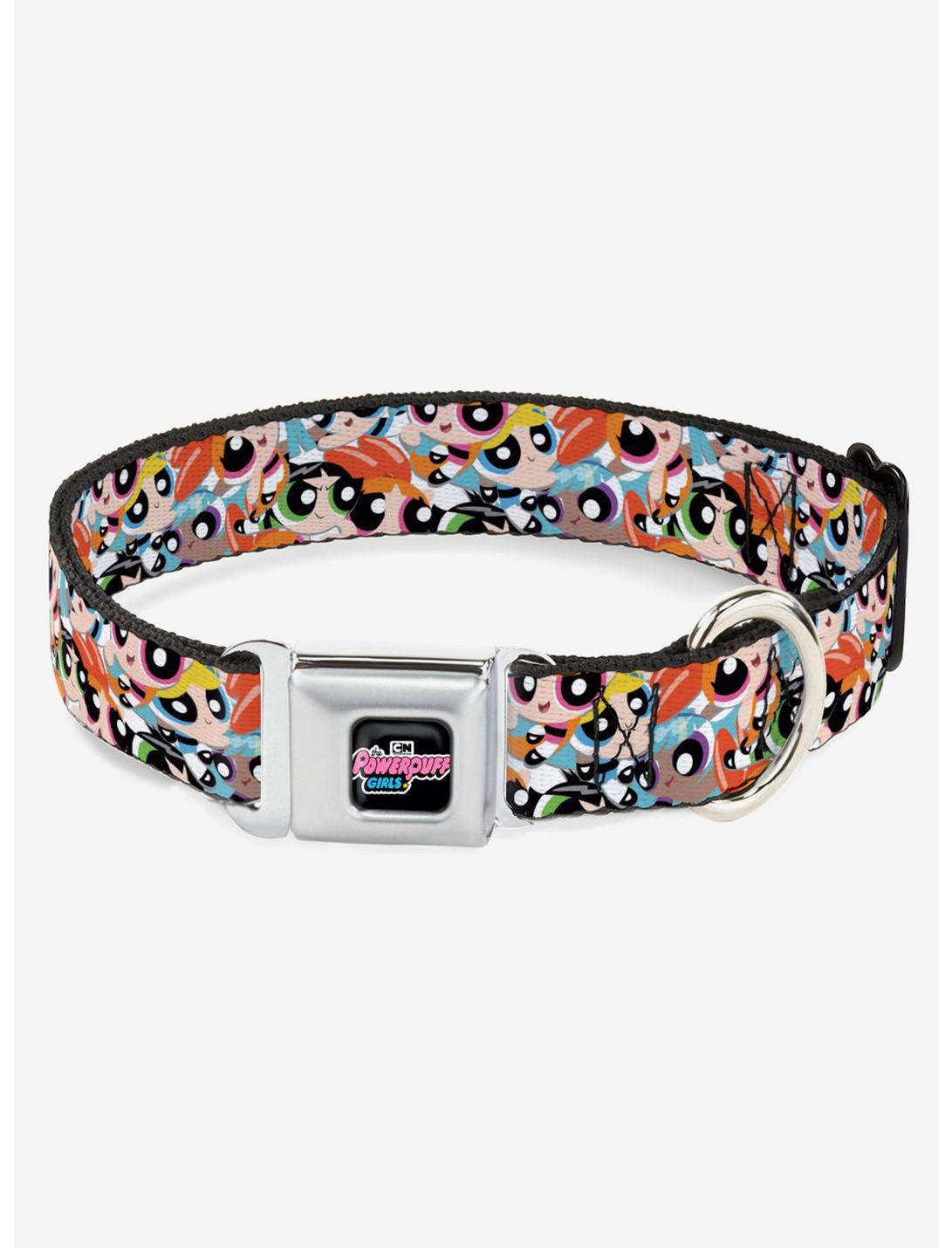 The Powerpuff Girls Expressions Stacked Seatbelt Buckle Dog Collar, MULTI, hi-res