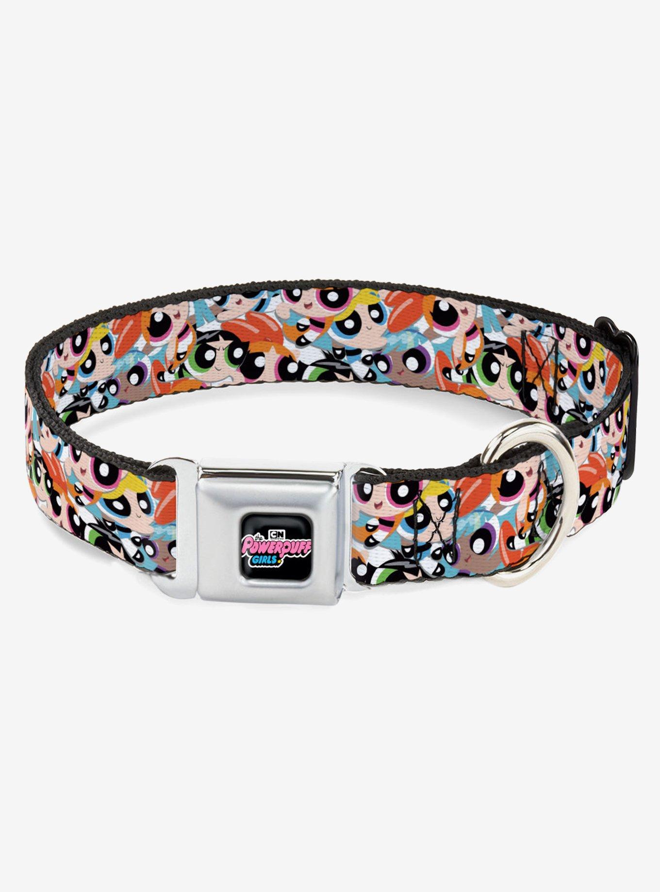 The Powerpuff Girls Expressions Stacked Seatbelt Buckle Dog Collar, , hi-res