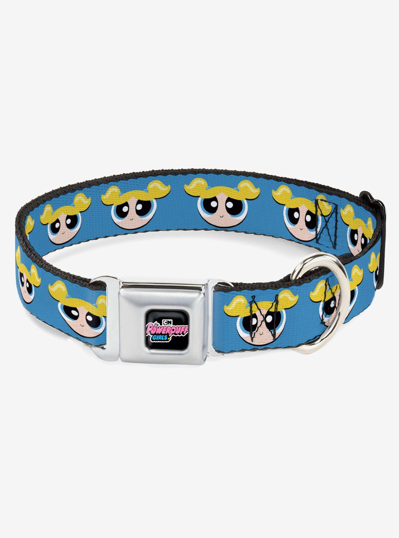 The Powerpuff Girls Bubbles Face Close Up Seatbelt Buckle Dog Collar, BLUE, hi-res