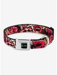 Rick and Morty Anatomy Park Collage Seatbelt Buckle Dog Collar, RED, hi-res