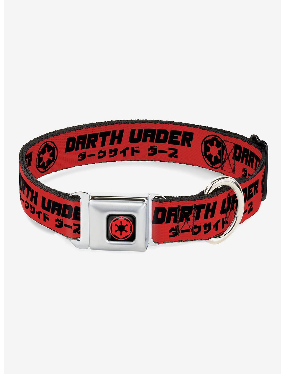 Star Wars Darth Vader Text and Galactic Empire Seatbelt Buckle Dog Collar, RED, hi-res