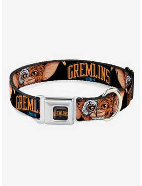 Gremlins 1984 Gizmo Face Close Up Black Seatbelt Buckle Dog Collar, , hi-res