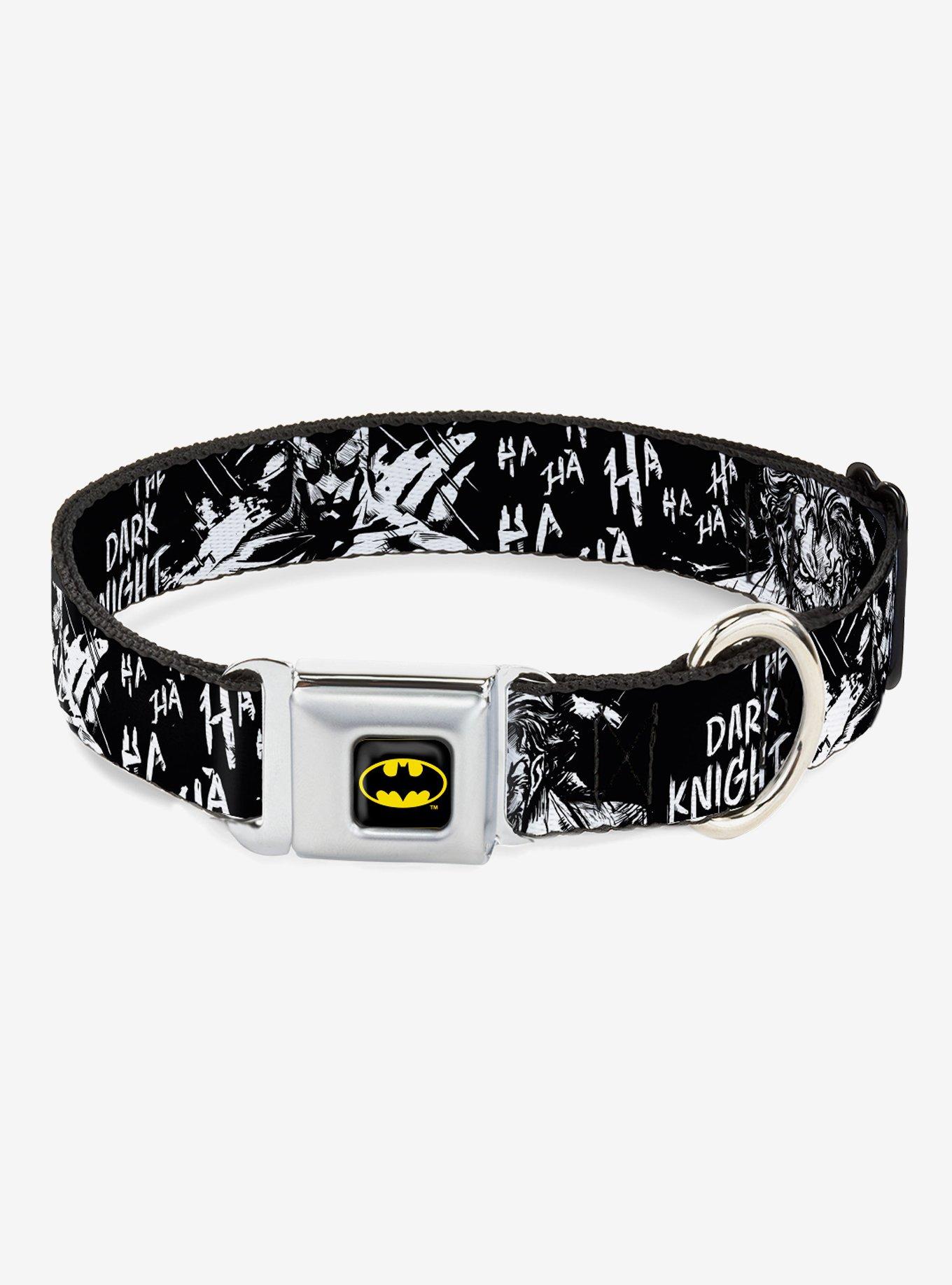 DC Comics Batman and Joker Smiling Close Up Seatbelt Buckle Dog Collar