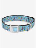Disney100 Mickey and Friends Poses Scattered Seatbelt Buckle Dog Collar, BLUE, hi-res