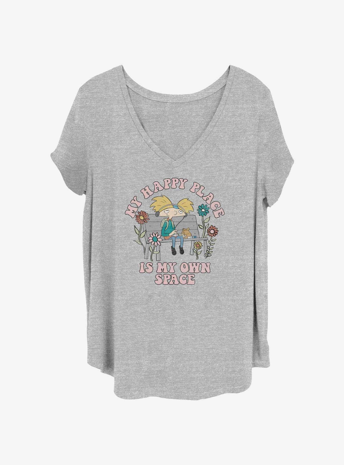 Nickelodeon Hey Arnold My Happy Place Girls T-Shirt Plus Size, HEATHER GR, hi-res