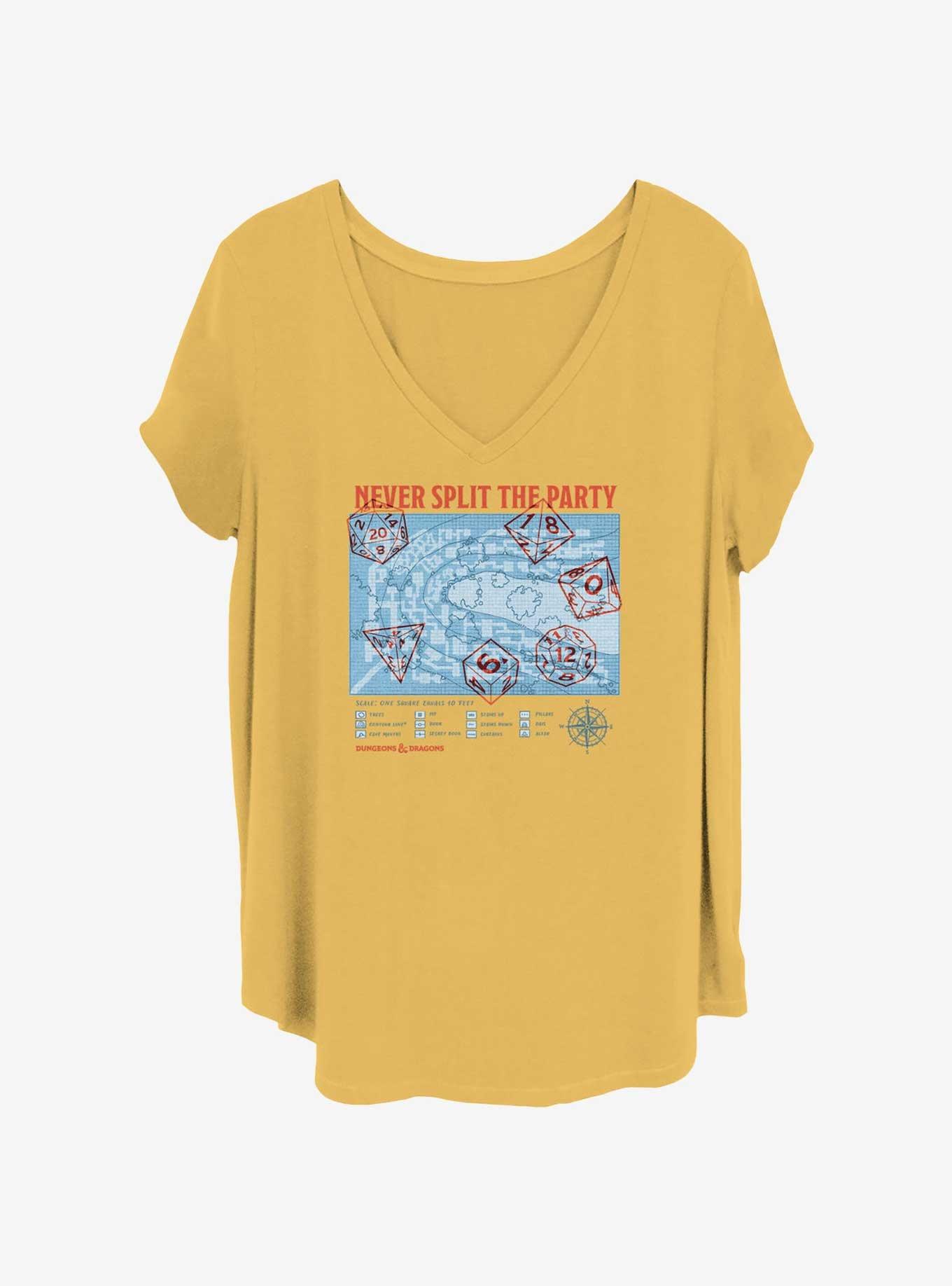 Dungeons & Dragons Never Split The Party Girls T-Shirt Plus Size, OCHRE, hi-res