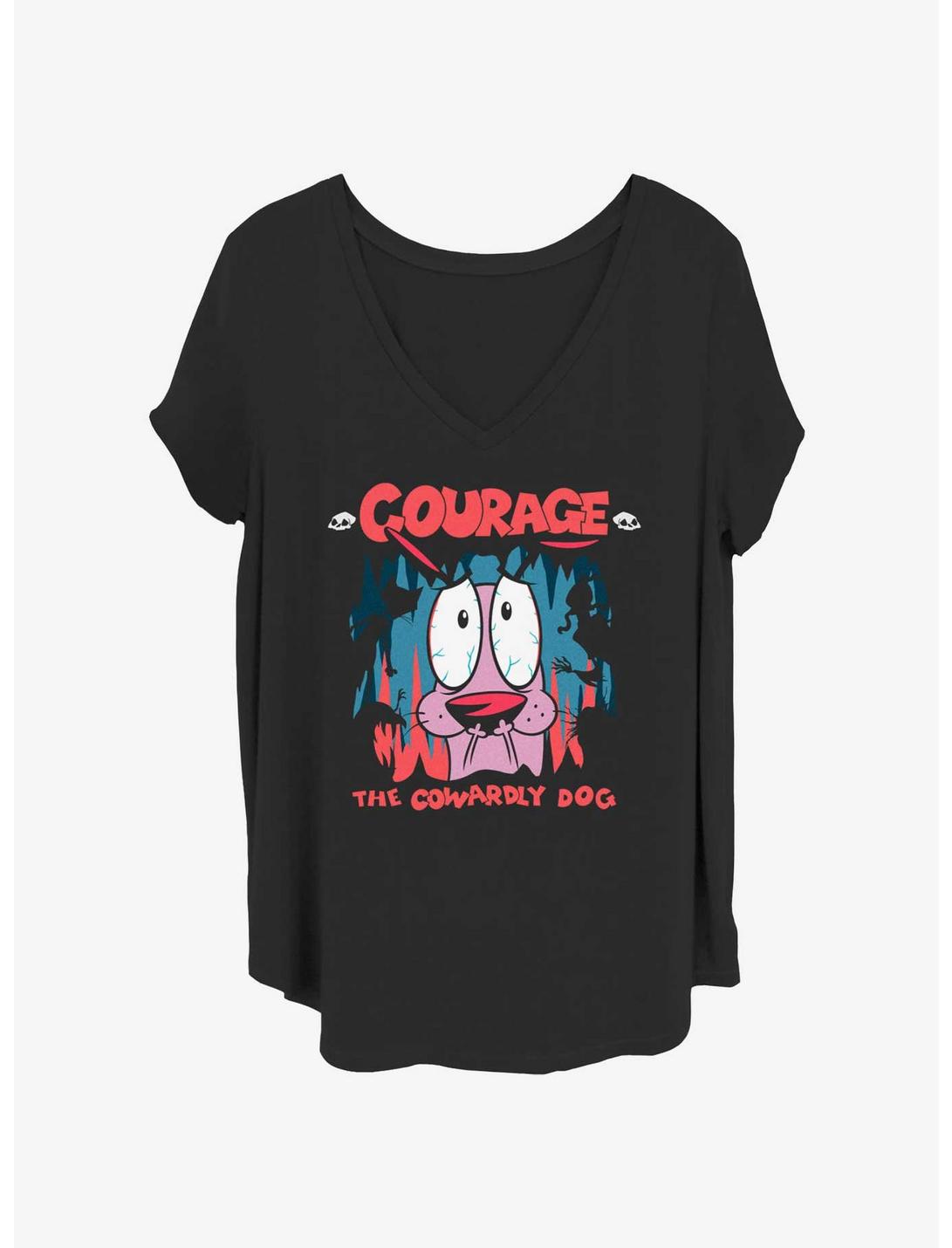 Courage the Cowardly Dog Courage Cave Girls T-Shirt Plus Size, BLACK, hi-res