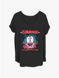 Courage the Cowardly Dog Courage Cave Girls T-Shirt Plus Size, BLACK, hi-res