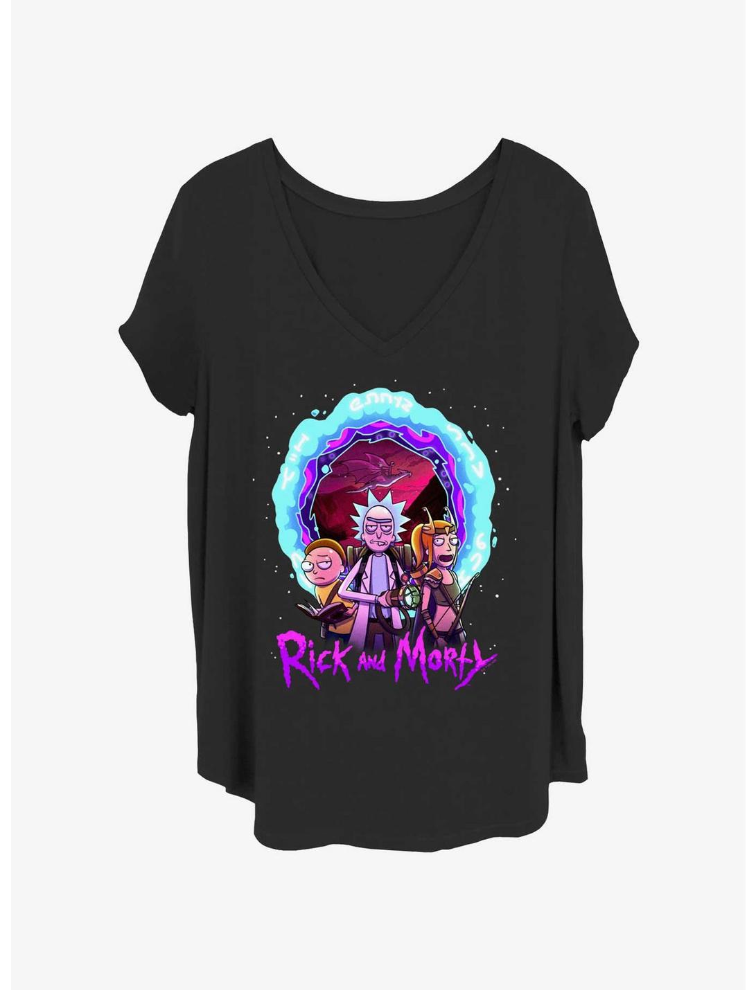 Rick and Morty Magic Rick Girls T-Shirt Plus Size, BLACK, hi-res