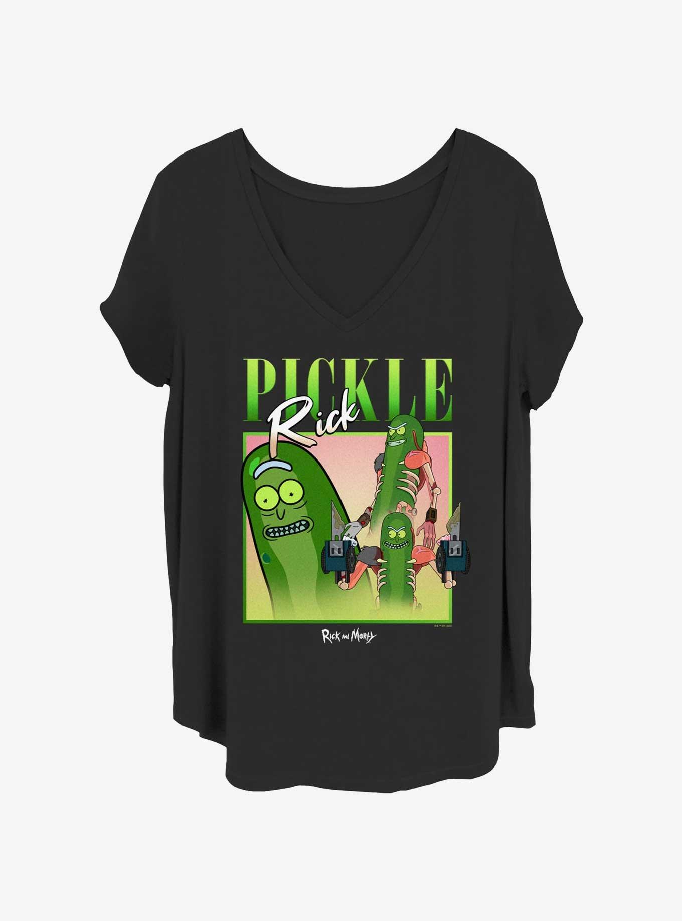 Rick and Morty Pickle Rick 90's Portrait Girls T-Shirt Plus Size, , hi-res