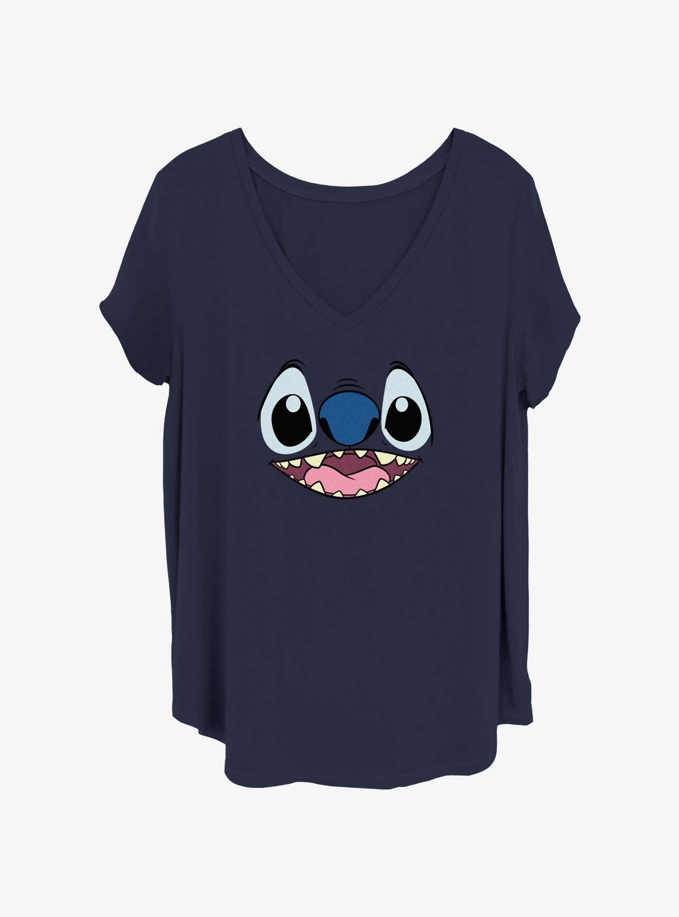 Disney Lilo & Stitch Big Face Girls T-Shirt Plus Size, NAVY, hi-res