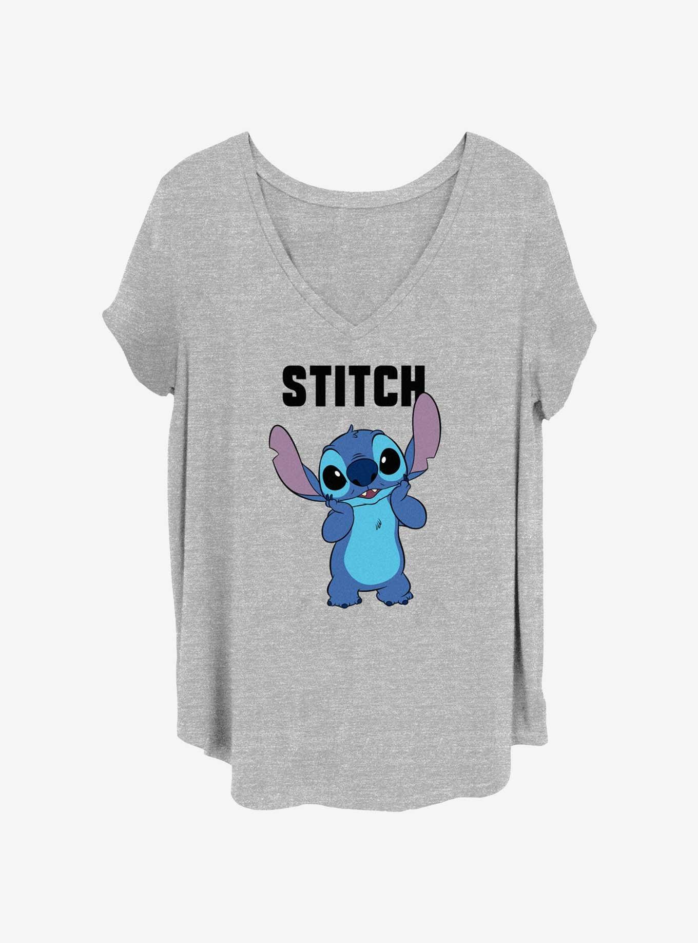 Disney Lilo & Stitch Bashful Cutie Girls T-Shirt Plus Size, HEATHER GR, hi-res